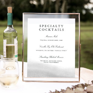 Poster Bleu clair Panneau du menu de la barre Mariage