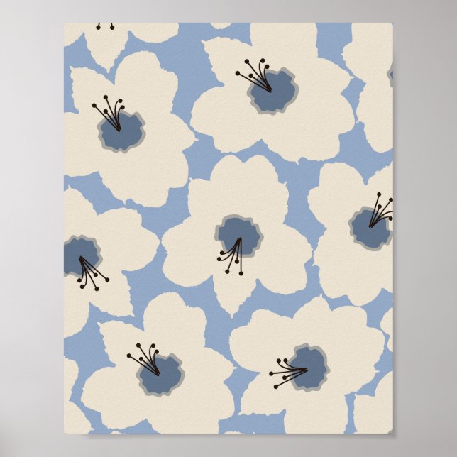 Poster Bleu clair rétro (Devant)