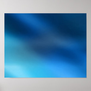 Poster Bleu Cobalt Turquoise & Gris Abstrait Luminosité m