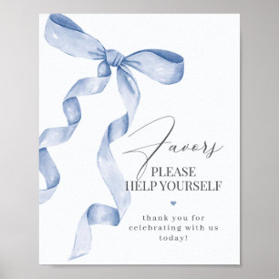 Poster Bleu Coquette Bow Faveur Décor Signal