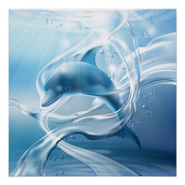 Poster bleu dauphin