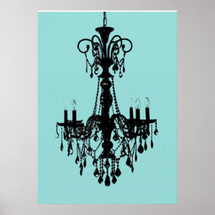 Poster Bleu de chandelier
