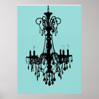 Poster Bleu de chandelier