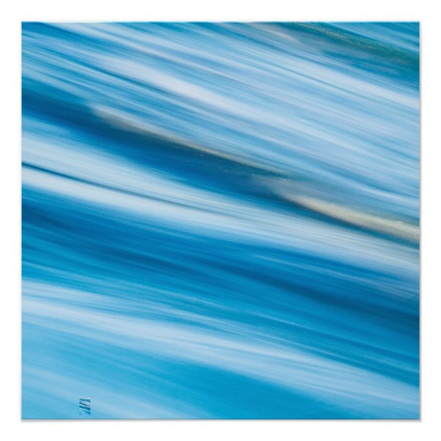 Poster Bleu de mer Abstrait (Devant)