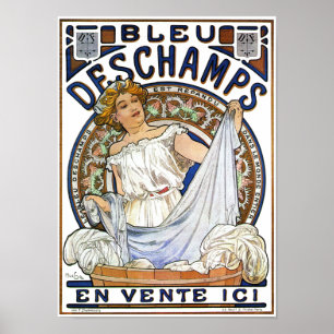 Poster Bleu Deschamps d'affiche de Nouveau d'art par