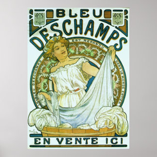 Poster Bleu Deschamps ~ Publicité Vintage française