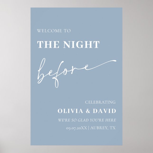 Poster Bleu Doux La Nuit Avant Le Dîner De La Répétition (Devant)