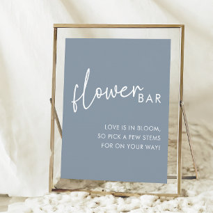 Poster Bleu Duisier Minimaliste Script Douche Flower Bar