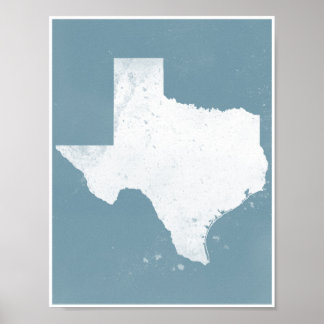 Poster Bleu et blanc Texas