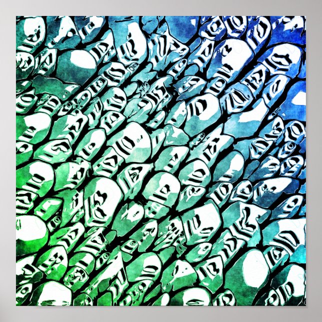 Poster Bleu et vert (Devant)