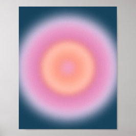 Poster Bleu foncé et rose Abstrait Aura
