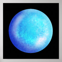 Poster Bleu Galaxy Orb - Tranquille Bleu Marbre Imprimer