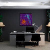 Bleu Graphique Oiseau et Oiseau du Paradis