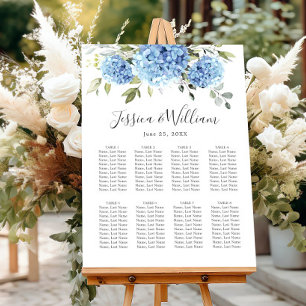 Poster Bleu Hydrangea Floral 8 Tables GRAPHIQUE DE SIÈGE