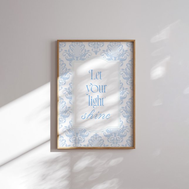 Poster Bleu Laissez Votre Lumière Briller Bible Verse (Créateur téléchargé)