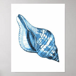 Poster Bleu marin côtier de la mer côtière
