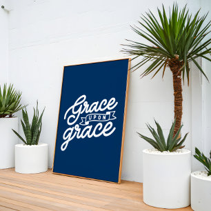 Poster Bleu marine Christian Grace upon grace 