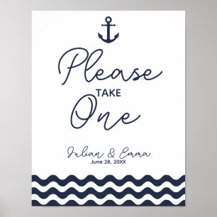 Poster Bleu marine S'il vous plaît prendre une faveur d'i