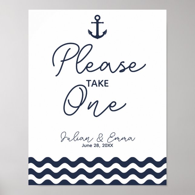 Poster Bleu marine S'il vous plaît prendre une faveur d'i (Devant)