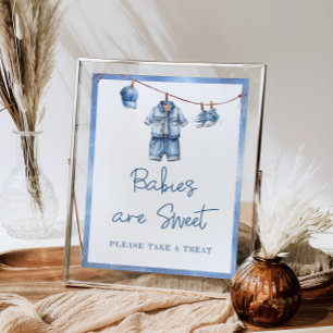 Poster Bleu moderne Jean Bébé Bébé sont doux