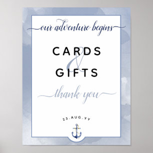 Poster #Bleu nautique #Cartes et cadeaux d'aquarelle Mari