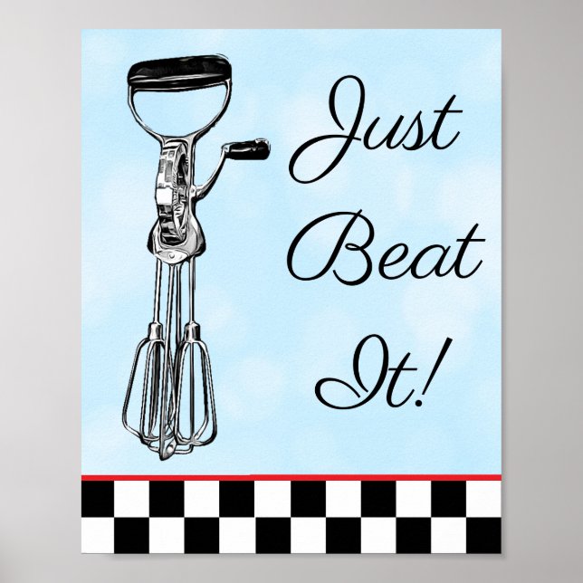 Poster Bleu, Noir et Rouge Il suffit de battre le panneau (Devant)