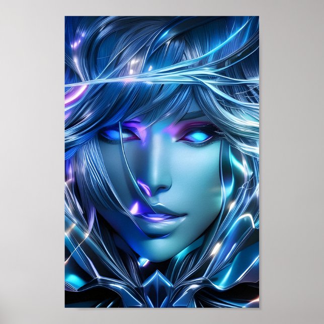 Poster Bleu numérique (Devant)