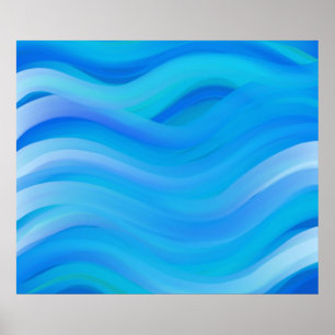 Poster Bleu ondulé
