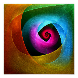 Poster Bleu orange rose moderne Art Abstrait Motif #24