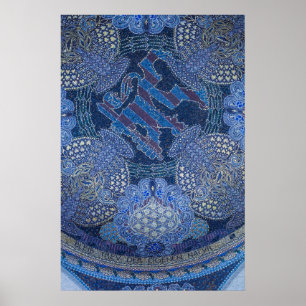 Poster Bleu Ornate Mosaic Art, Allemagne