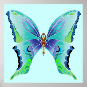 Poster Bleu papillon
