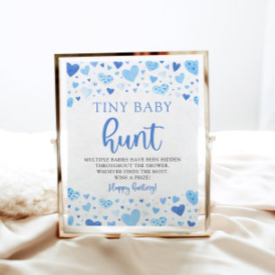 Poster Bleu Petit Ami Minuscule Baby Chasse Douche Jeu