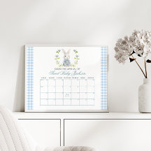 Bleu Petit Lapin Printemps Bébé Date d'échéance Ca
