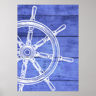 Poster bleu roue marine