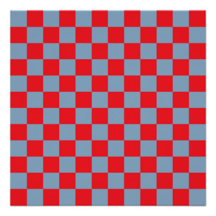Poster Bleu rouge À damiers En vichy Motif