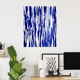 Poster Bleu royal Abstrait rayures