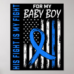 Poster Bleu Sa lutte est ma lutte Conscience du diabète C