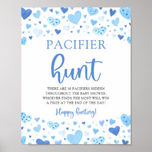 Poster Bleu Saint-Valentin Baby shower Pacifier Signe de