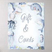 Bleu sous la mer Créatures Garçons Baby shower Sig