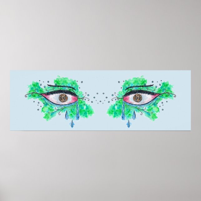 Poster bleu turquoise des yeux de cireur Imprimer (Devant)