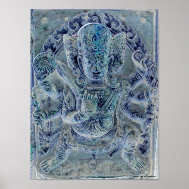 Poster bleu Vajrapani (Devant)