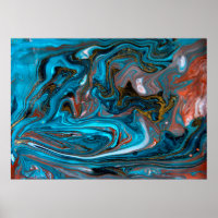 Bleus and gold marbling. Golden marble liqu