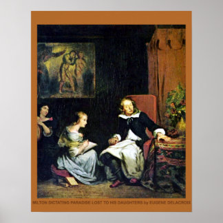 Poster Blind Milton par Delacroix
