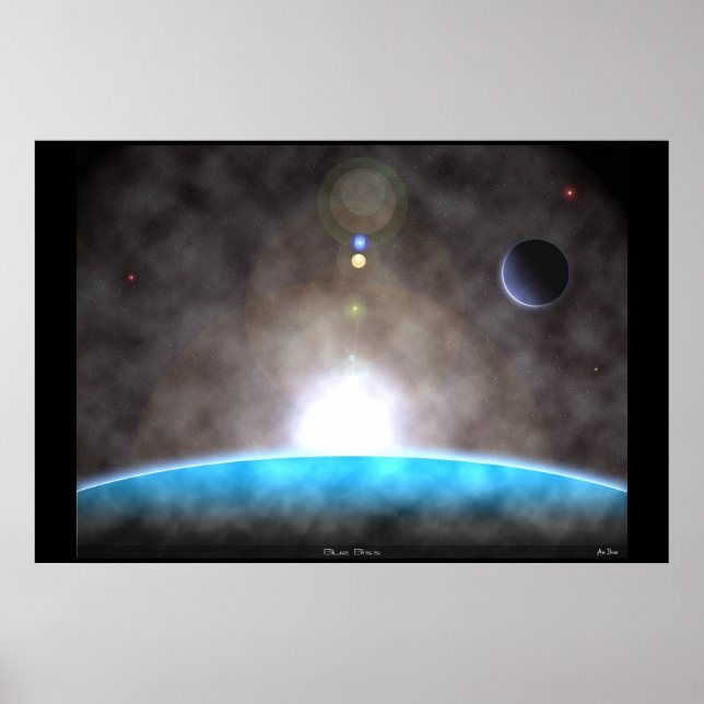 Poster Bliss bleus (Devant)