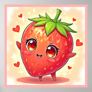 Poster Bliss de fraises sucrées adorables