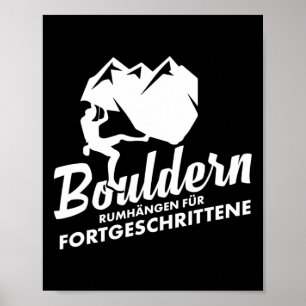 Poster Bloc Bouldering Grimpeur Suspendu Alpinisme