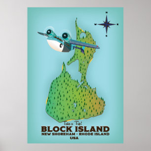 Poster Block Island New Shoreham, Rhode Island