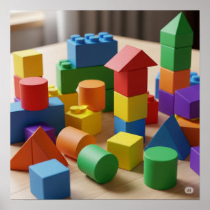 Poster Blocs de construction colorés