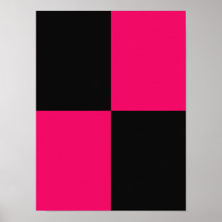 Poster Blocs de couleur rose et noir chaud