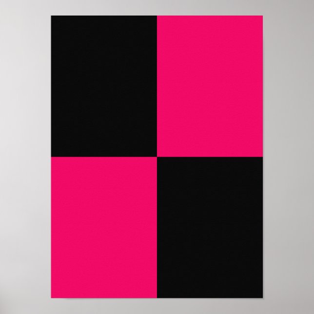 Poster Blocs de couleur rose et noir chaud (Devant)